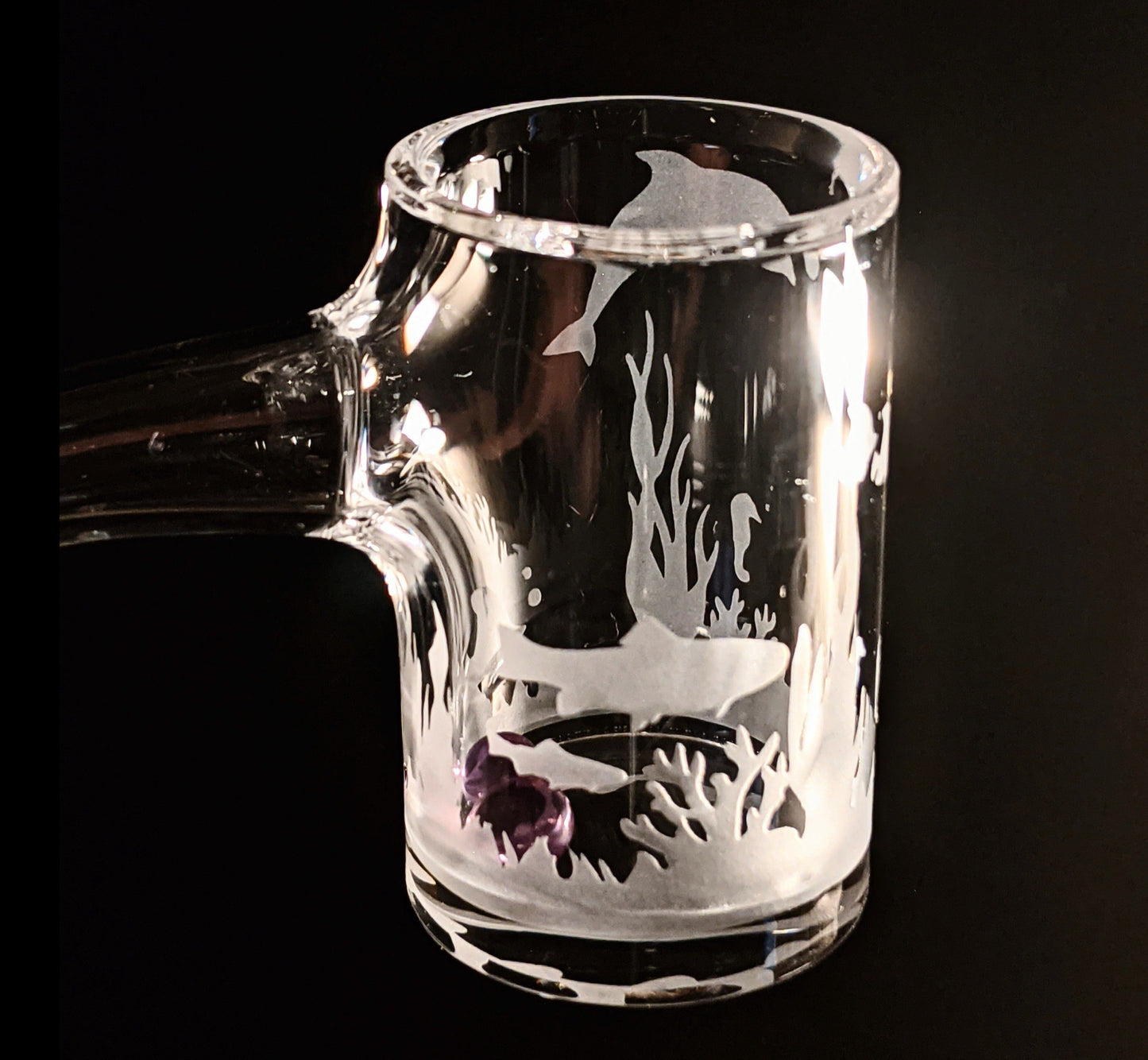 Etched Quartz Banger - 25mm (Ocean Scene)