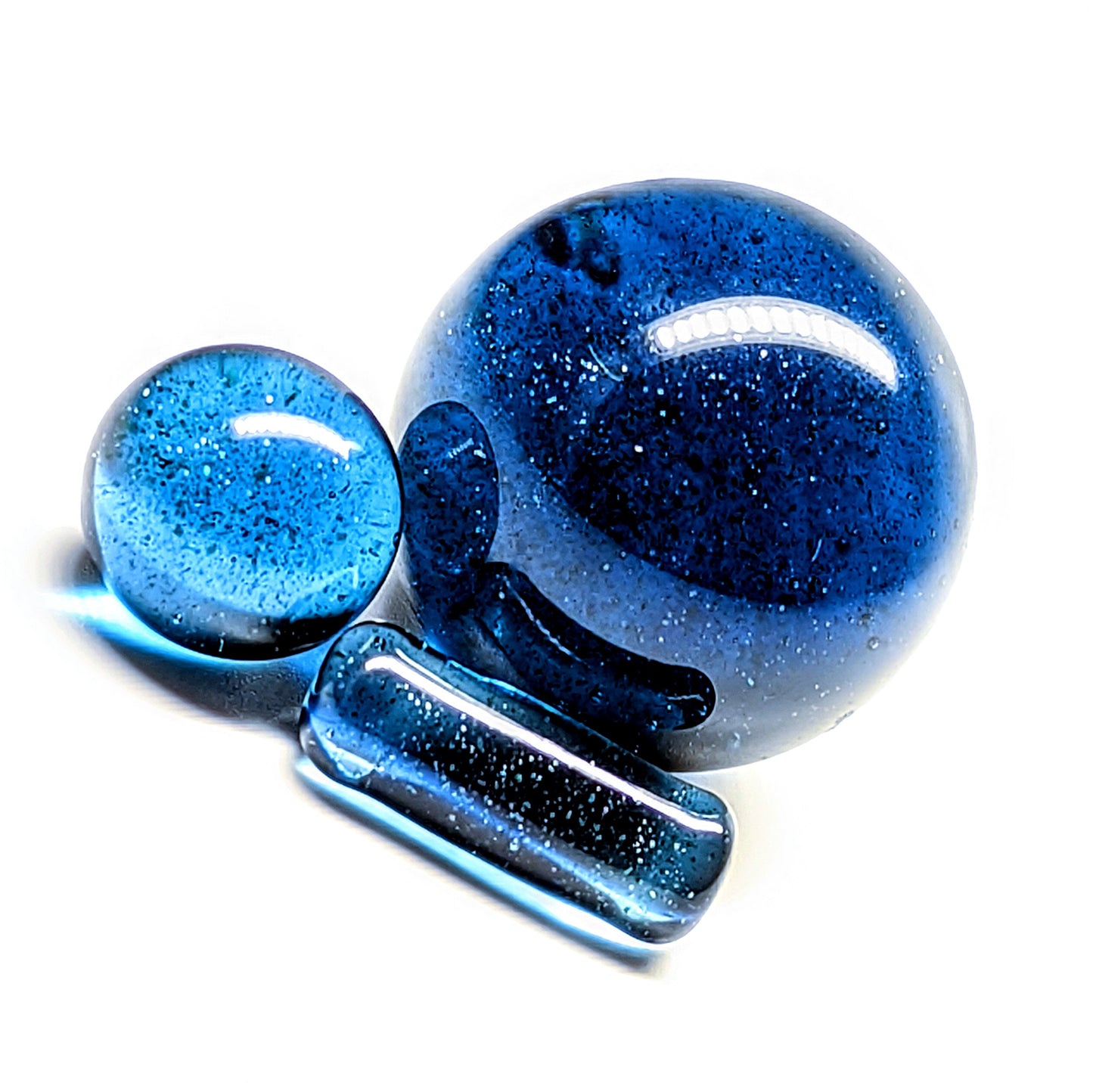 US Glass Glassblown Custom Terp Slurper Marble Set - Blue Stardust